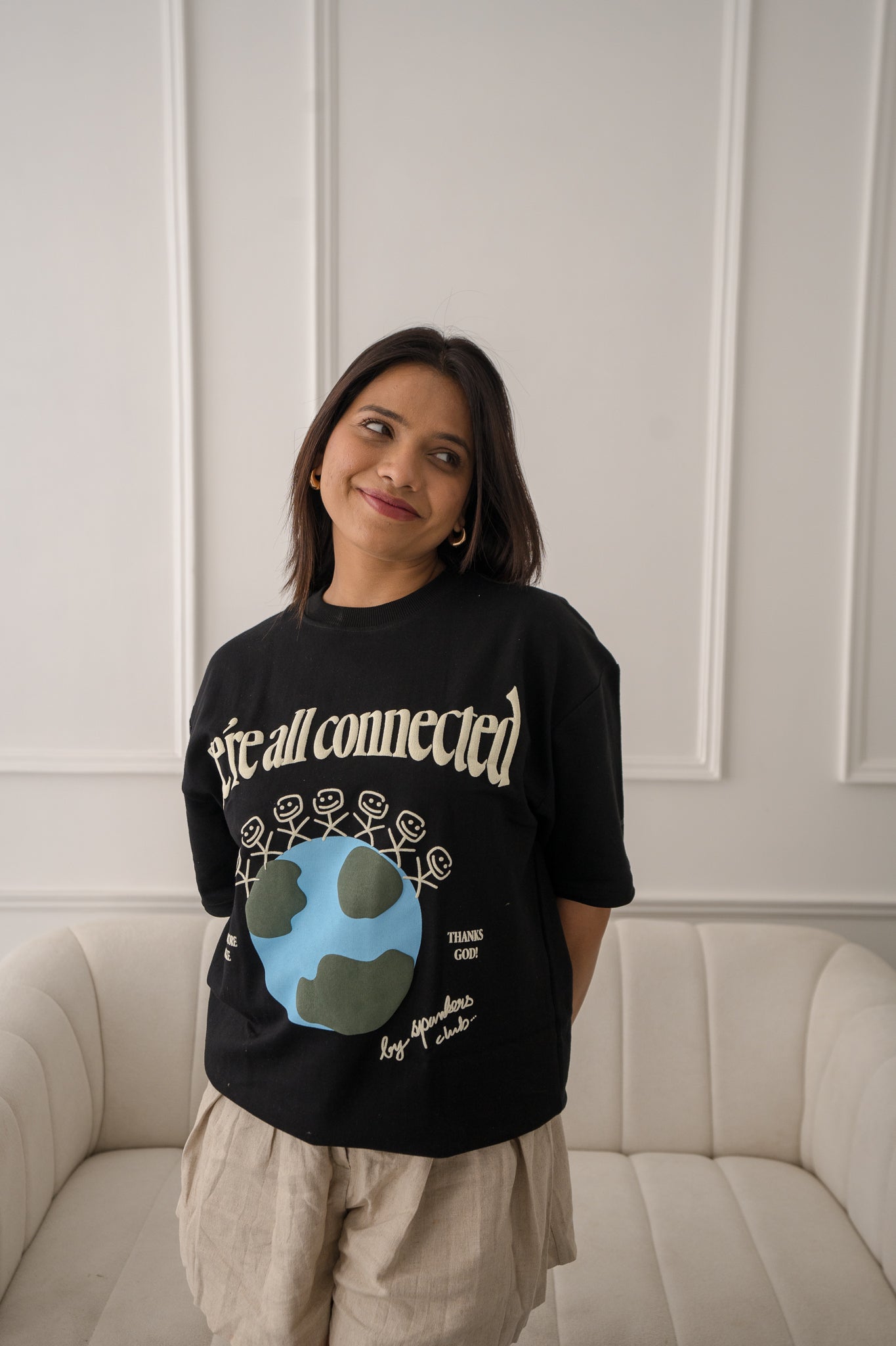 Black printed tshirt