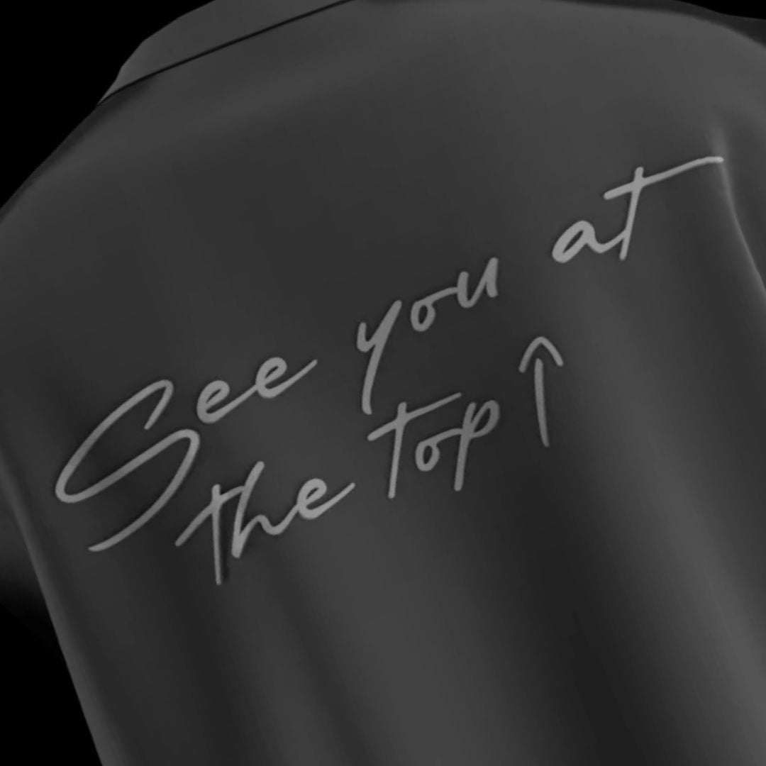 spankers dark grey with white text 'See you at the top!' on a black background