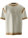 spankers spray Beige t-shirt with brown gradient sleeves on a white background