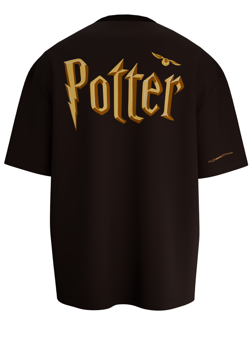 ( brown tshirt , chocolate brown tshirt , oversized , potter , harry potter tshirt , potter fan , spankers , spankers india , tshirt )