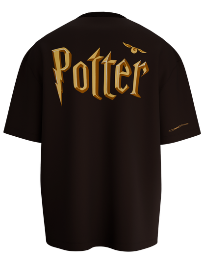 ( brown tshirt , chocolate brown tshirt , oversized , potter , harry potter tshirt , potter fan , spankers , spankers india , tshirt )
