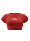 spankers Red crop top with text 'Fragile like a BOMB' on a white background