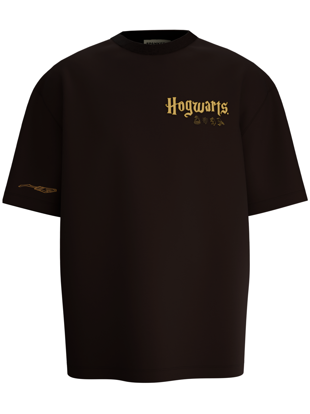 ( brown tshirt , chocolate brown tshirt , oversized , potter , harry potter tshirt , potter fan , spankers , spankers india , tshirt )